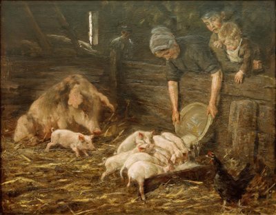 The Nursery (Pigsty) by Max Liebermann